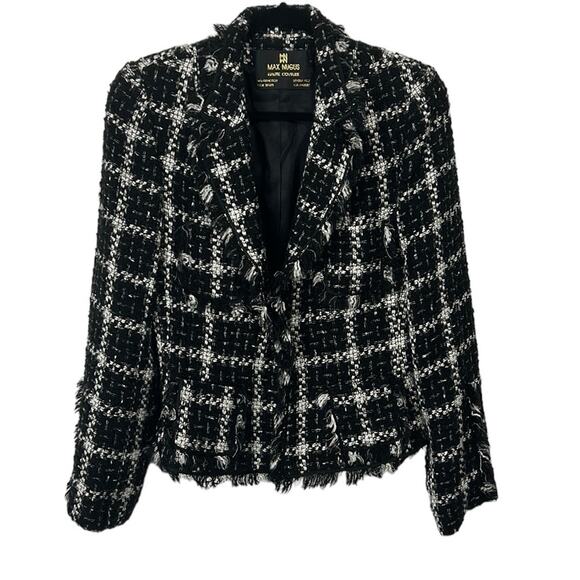 Max Nugus Black and White fringe blazer women’s size small - Picture 1 of 7